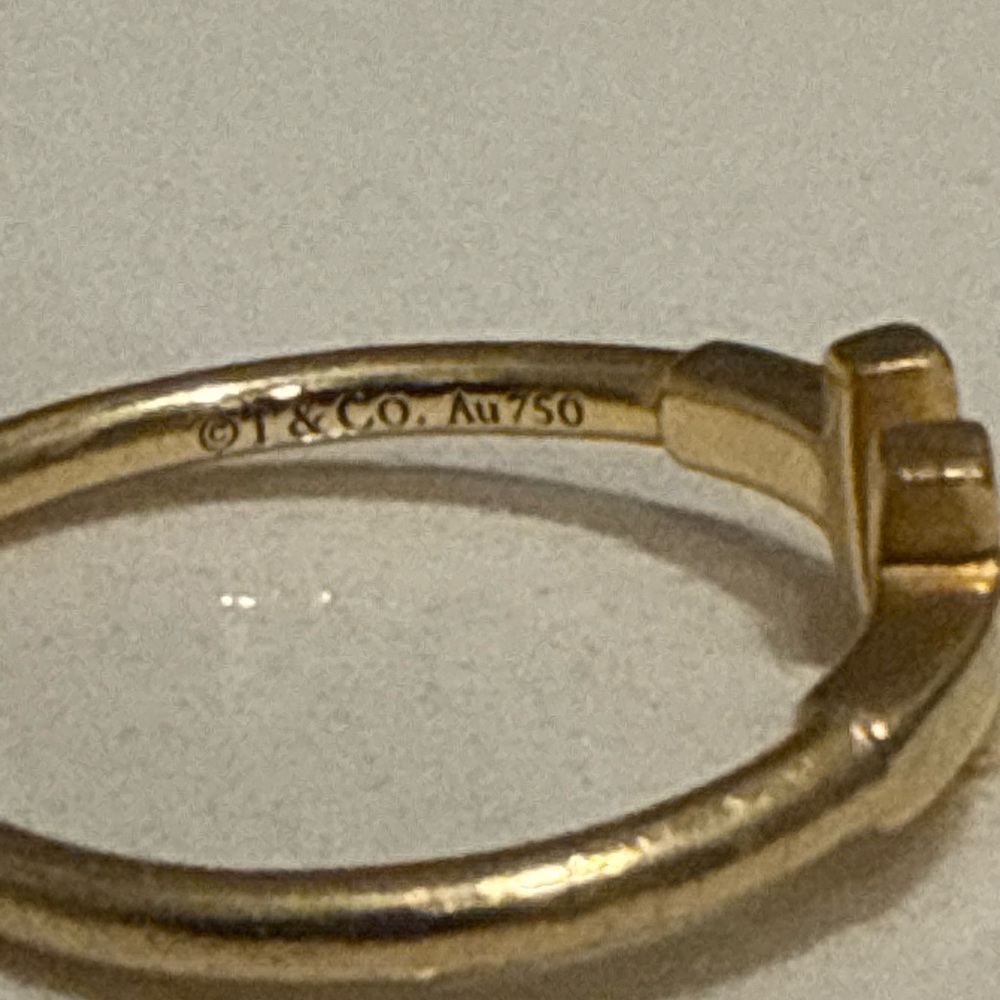 Authentic Tiffany & Co. 18K Yellow Gold T Open Ring | Size 6.5 | With Box - Picture 3 of 3